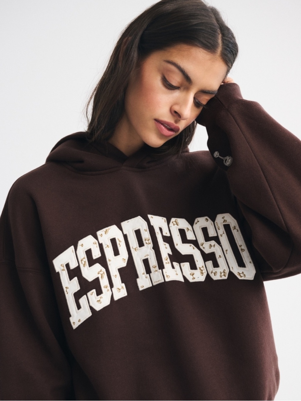 Espresso Martini Brown Hooded Sweatshirt - Picture 2 of 5